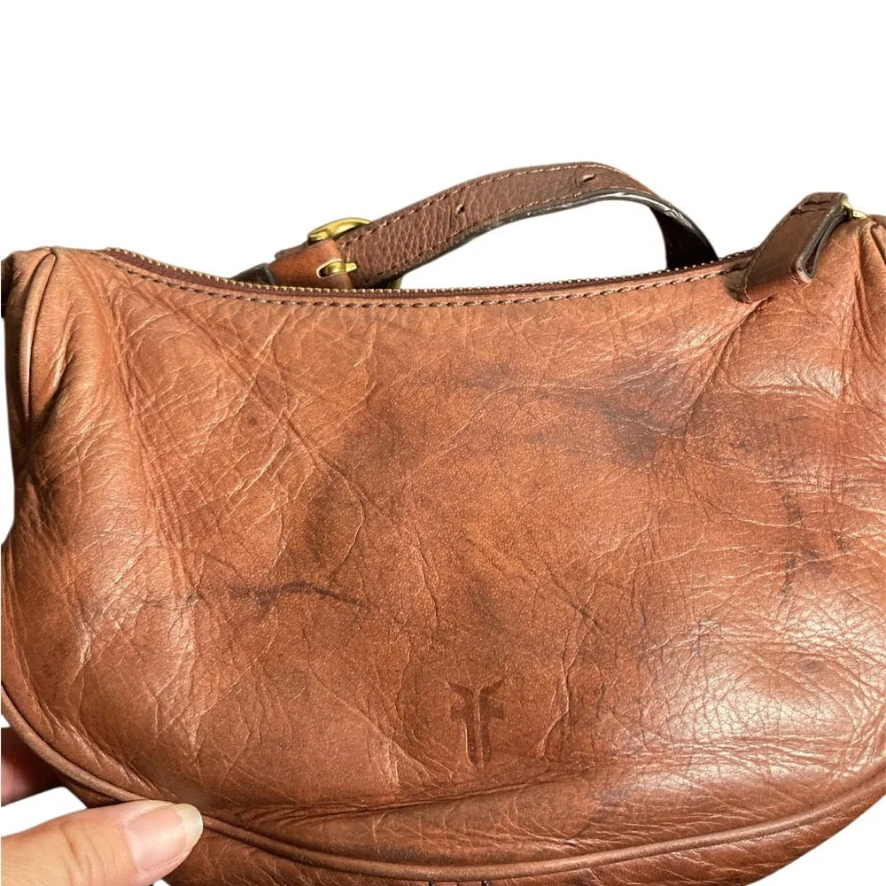 FRYE CAMPUS RIVET Brown Leather Women's Bag CROSSBODY